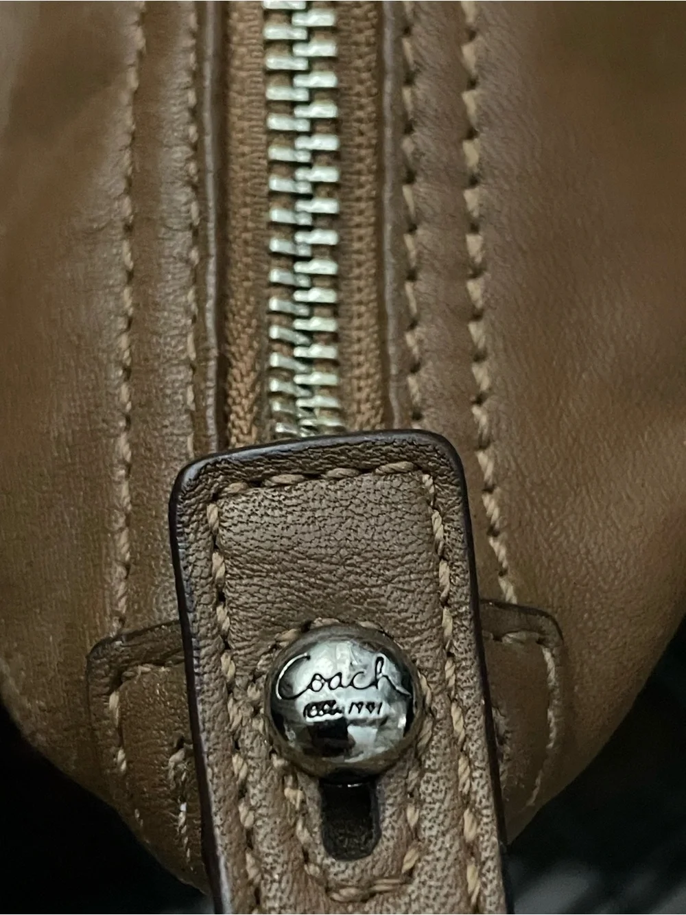 Coach Leather Tote in Cognac